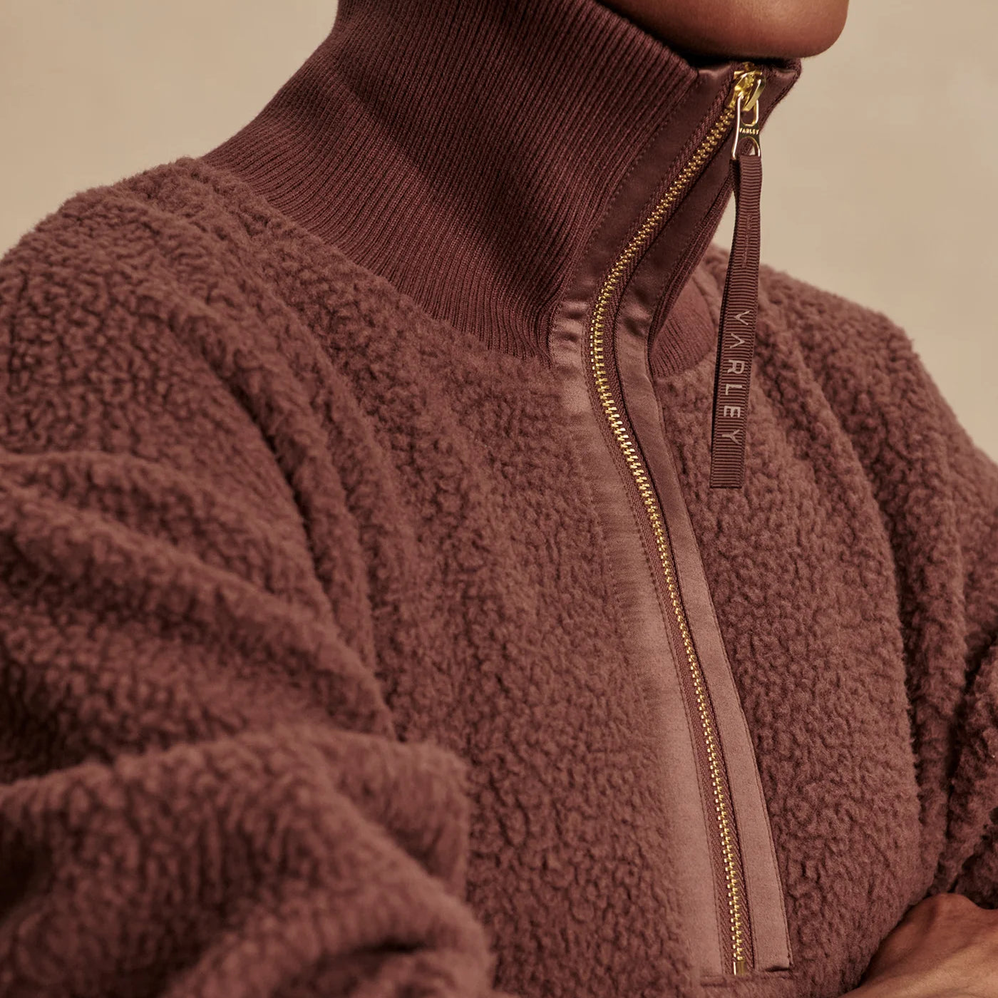 Roselle Half-Zip Fleece in Deep Mahogany