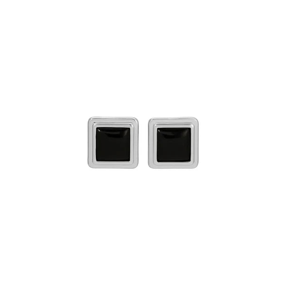 Archer Earrings- Silver/Black