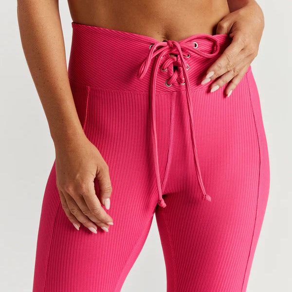 Ribbed Football Legging - Magenta