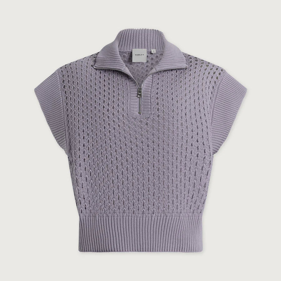 Gaines Half Zip Knit- Thistle Down
