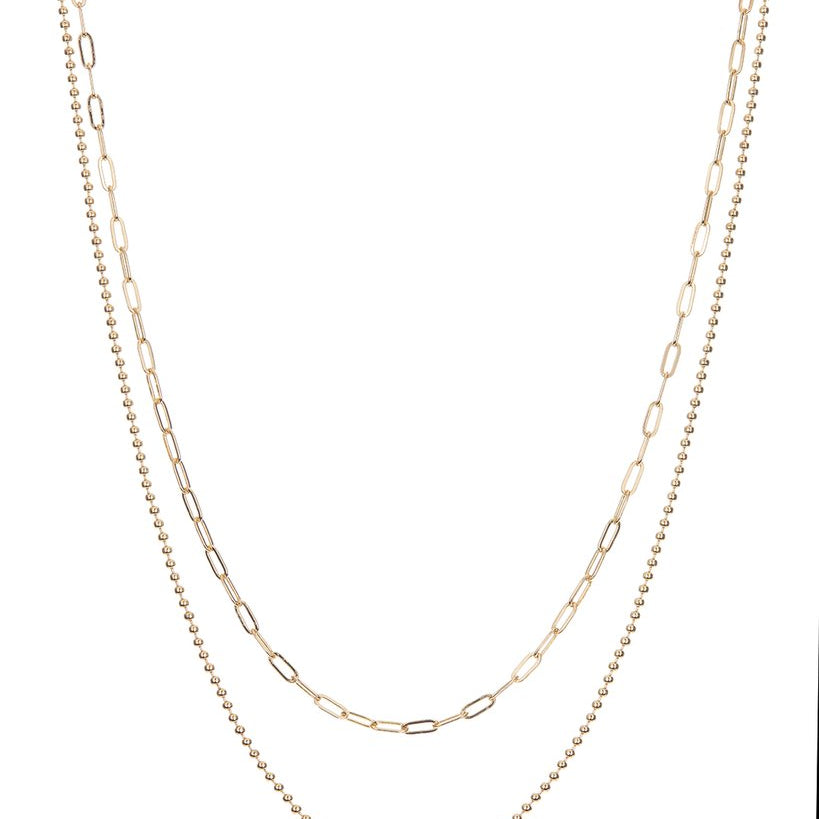Luv AJ Beaded Double Chain Charm Nedcklace