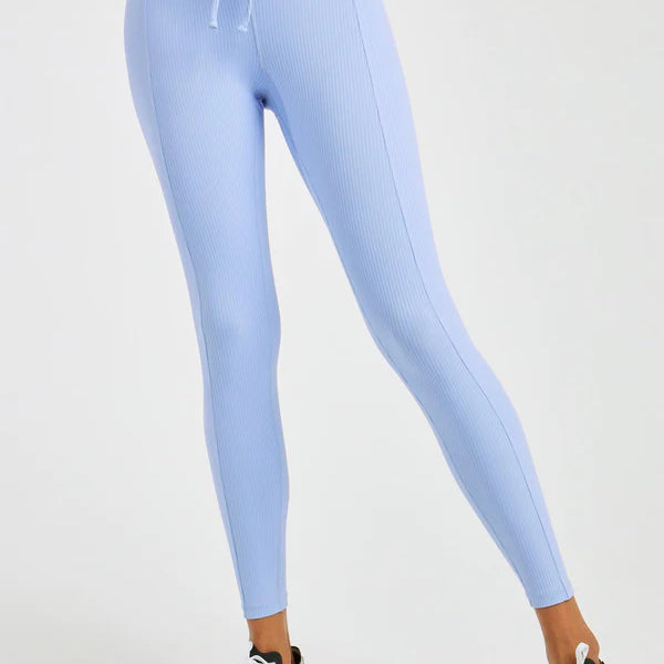 Ribbed Football Leggings - Baby Blue