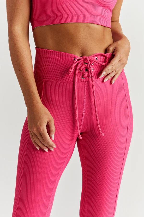 Ribbed Football Legging - Magenta